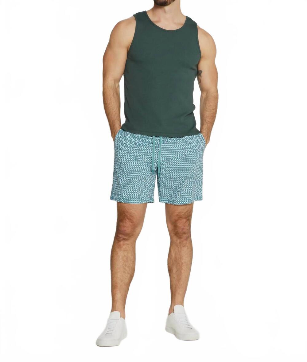 NEW 7DIAMONDS crew swim trunk in teal
